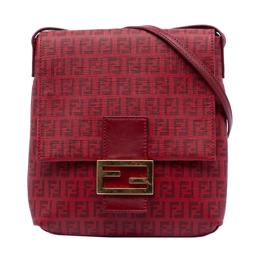 Fendi Vintage Women's Red Pre-Owned Flap Crossbody Bag