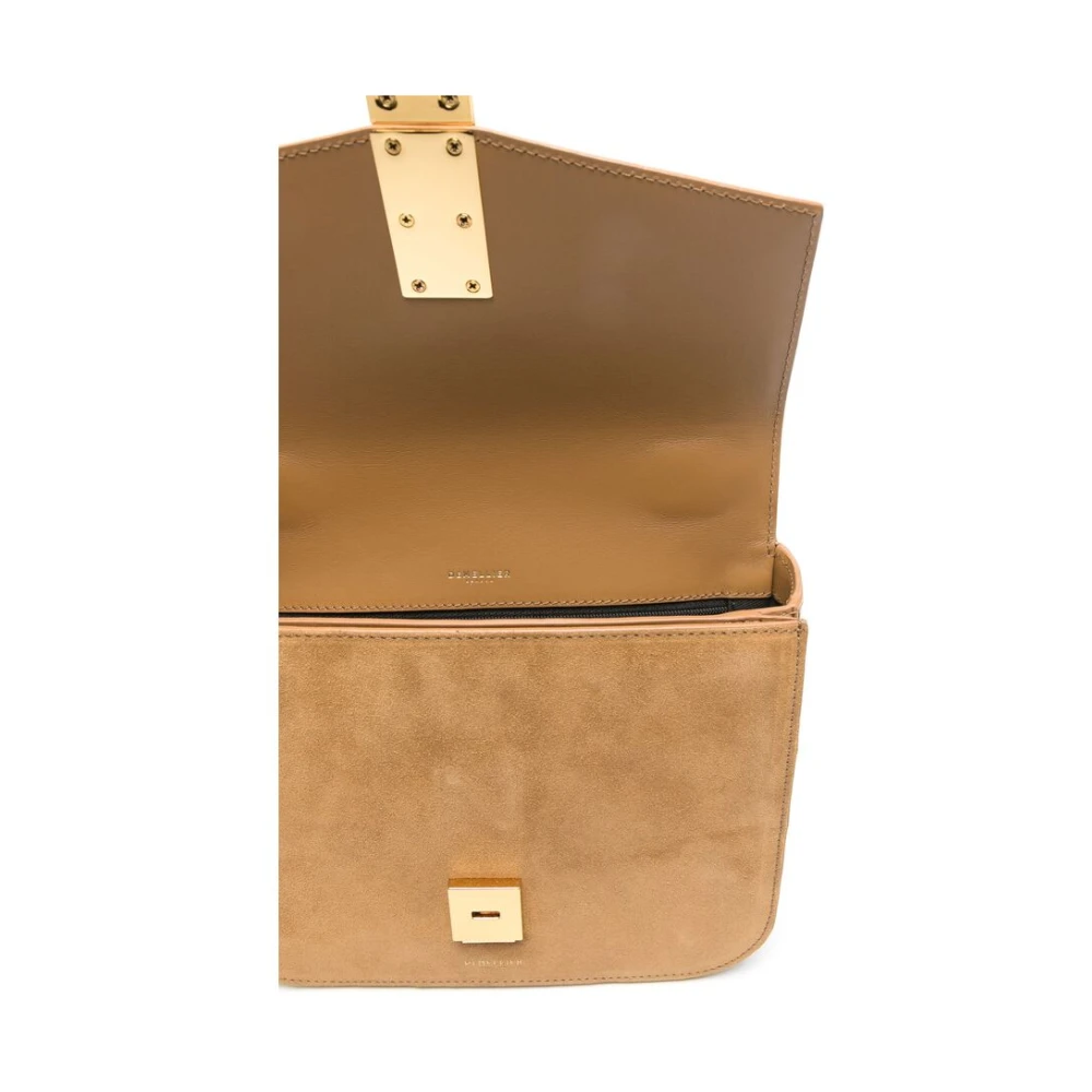 DeMellier Kameelbruine Schoudertas met Push-Lock Brown Dames