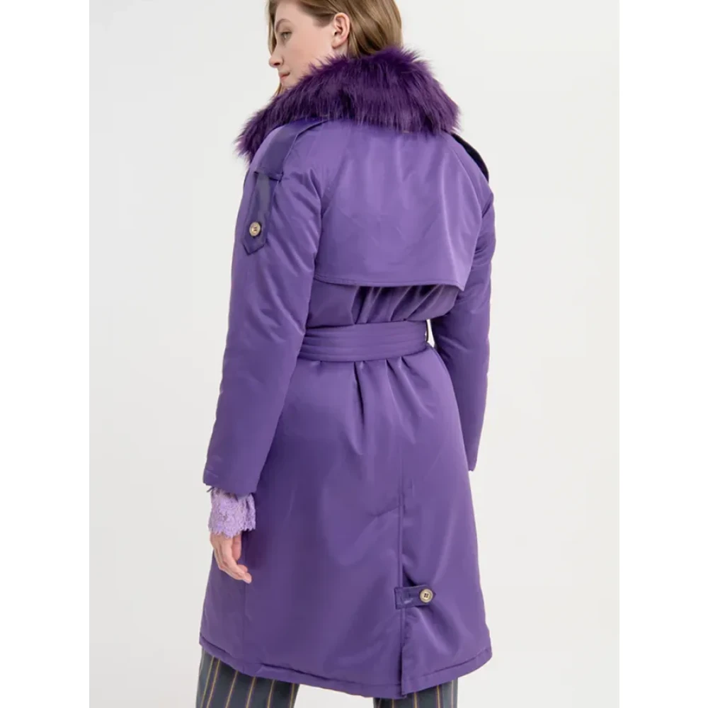 Fracomina Violet Trench Jas Purple Dames