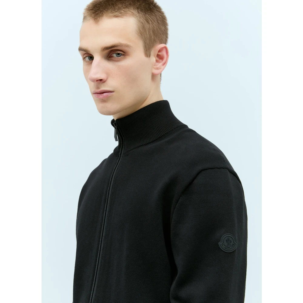 Moncler Tech Panel Zip-Up Sweatshirt Black Heren