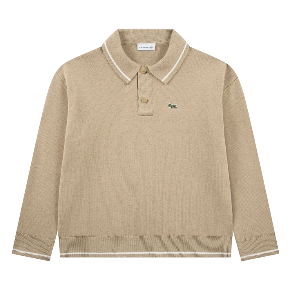 Lacoste Boys Beige Polo Jumper - Kids Knitwear - 6 Y - Kids