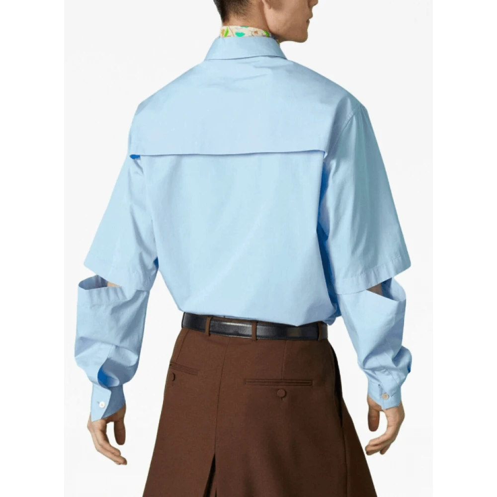 Gucci Shirt met geborduurd logo korte mouwen Blue Dames