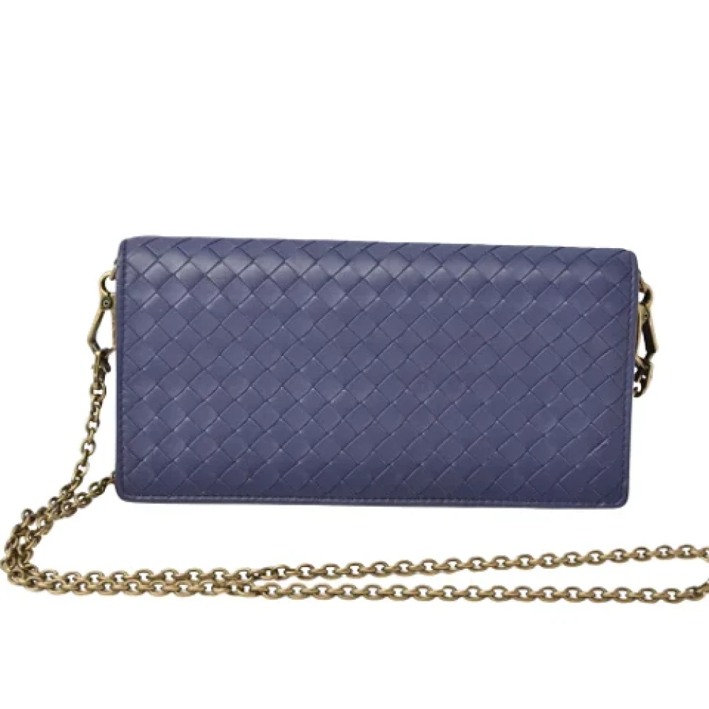 Bottega Veneta Vintage Pre-owned Leather clutches Purple Dames