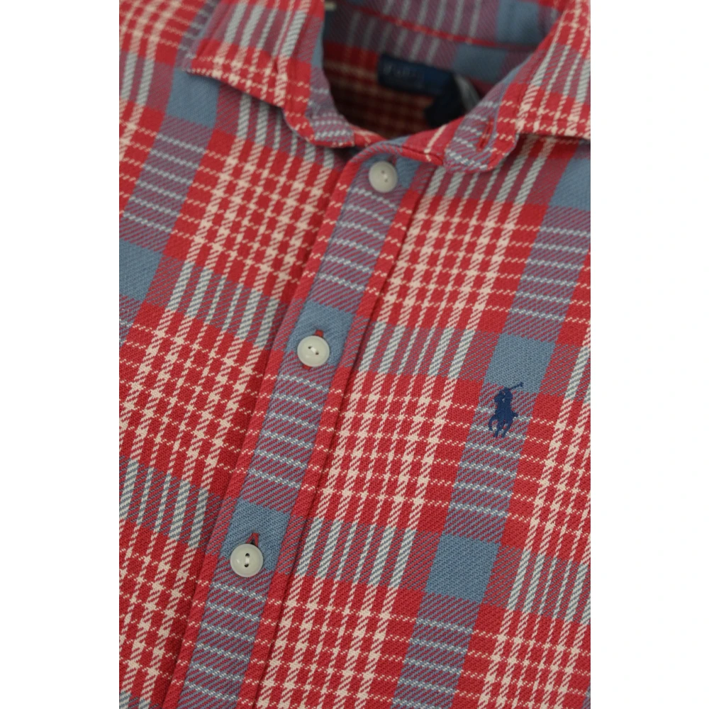 Polo Ralph Lauren Rode Katoenen Twill Geruite Overhemd Multicolor Dames