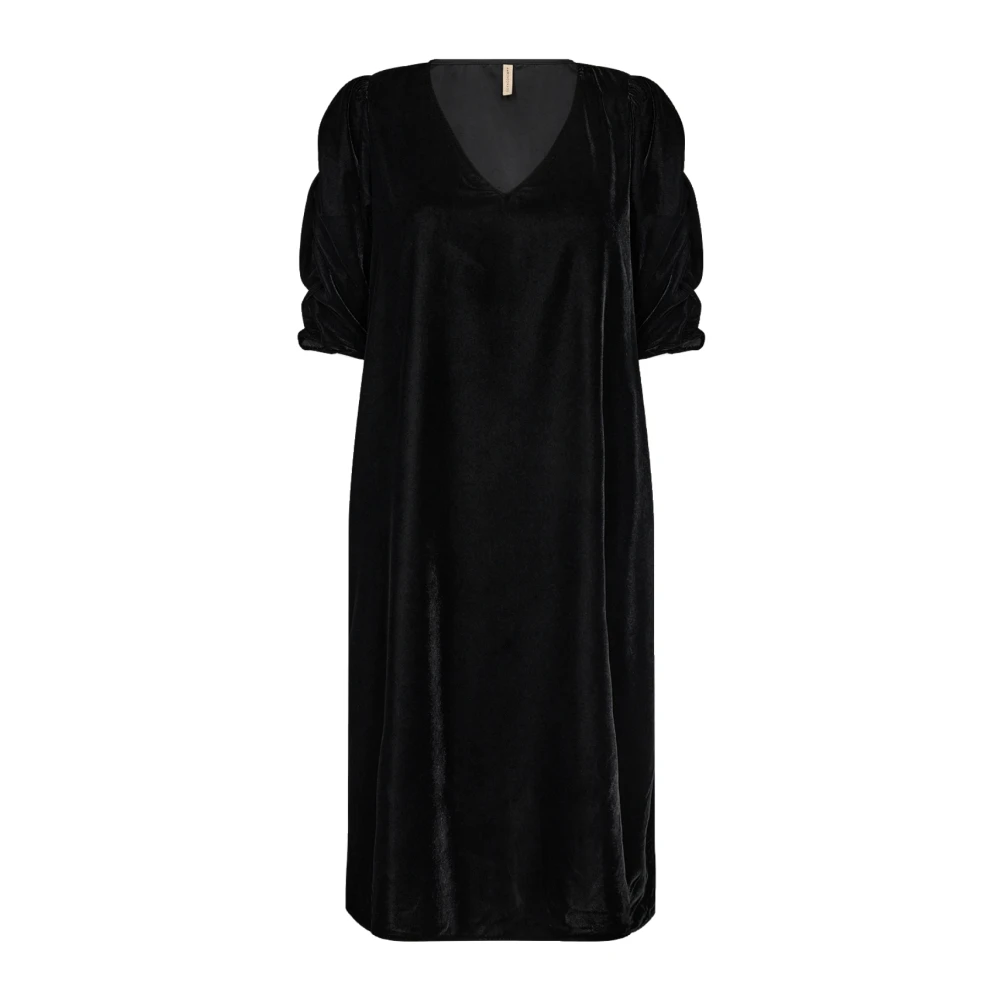 Soyaconcept Feminine V-hals Midi Jurk Black Dames