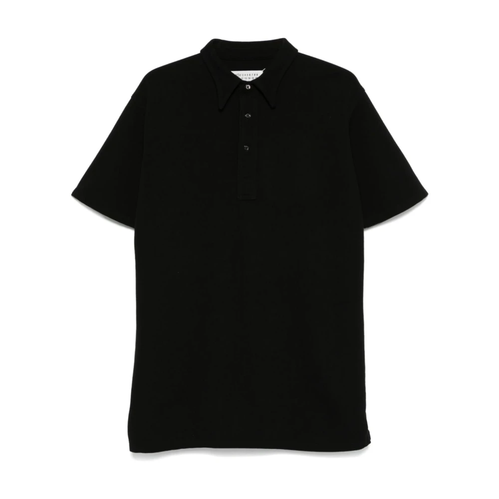 Maison Margiela Zwarte Polo Shirt met Handtekening Logo Black Heren