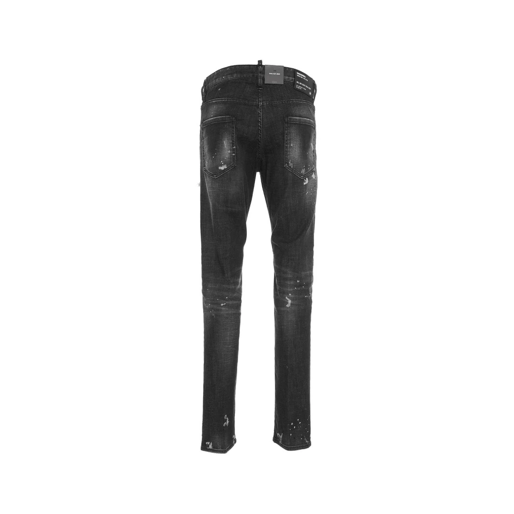 Dsquared2 Destroyed Lage Kruis Jeans Gray Heren