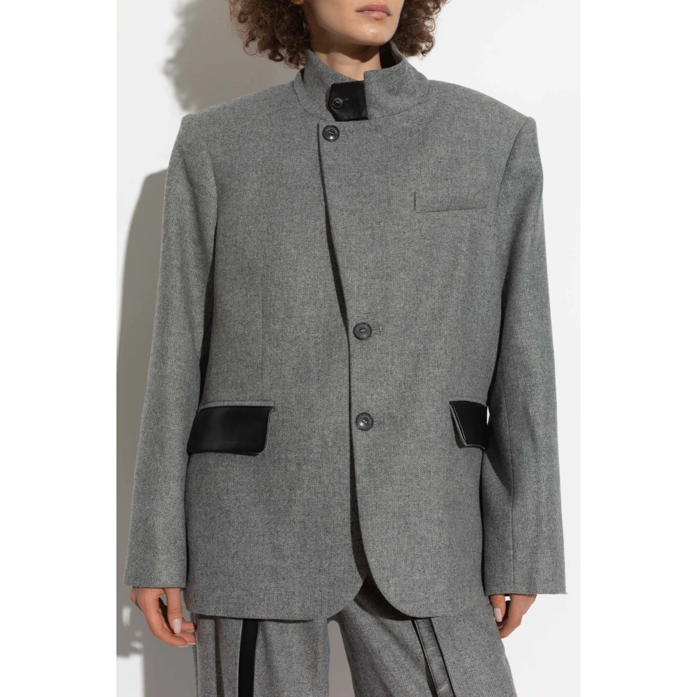 The Mannei Blazer met visgraatpatroon Gray Dames