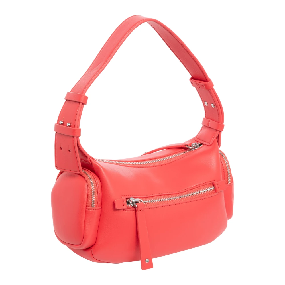 Armani Exchange Stijlvolle Rits Sluiting Hobo Tas Red Dames