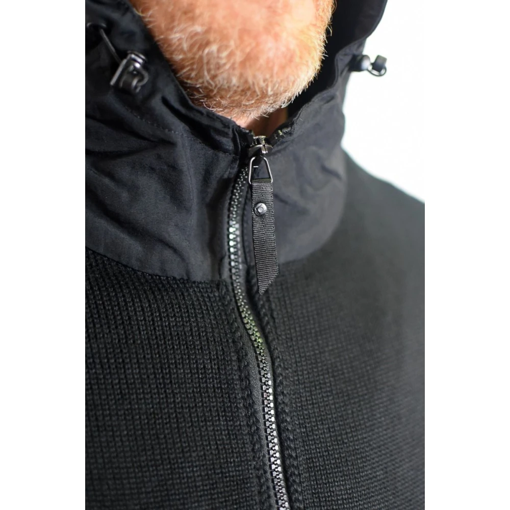 Ma.strum Hoodie met kwart rits voor herfst winter Black Heren
