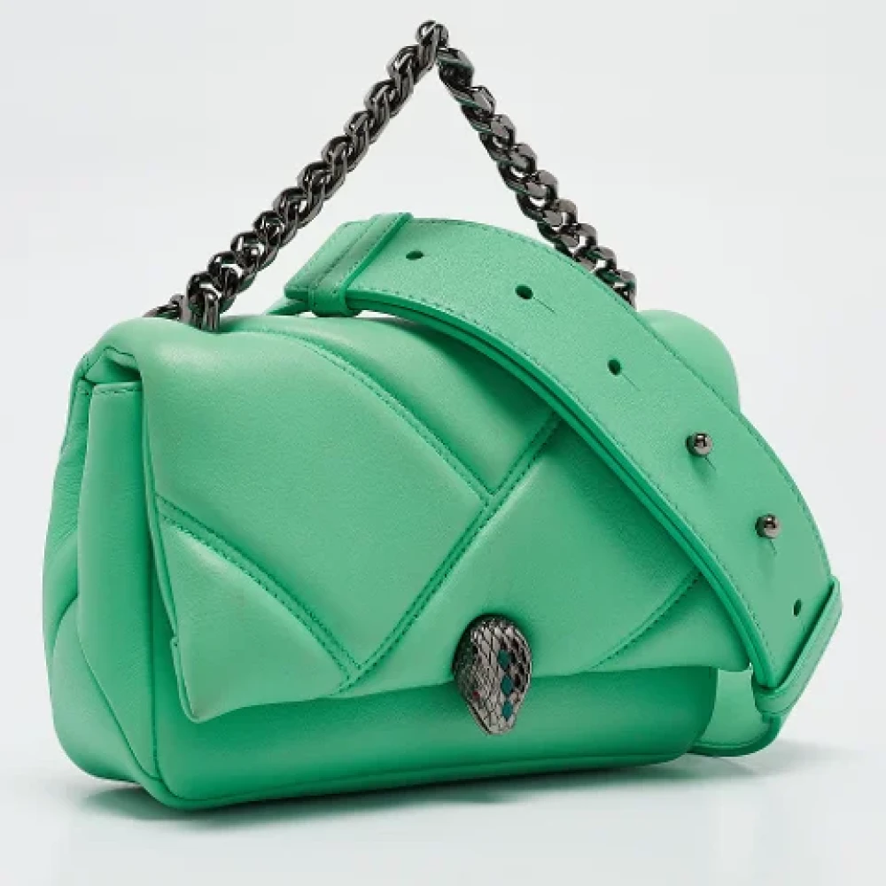 Bvlgari Vintage Pre-owned Leather crossbody-bags Green Dames