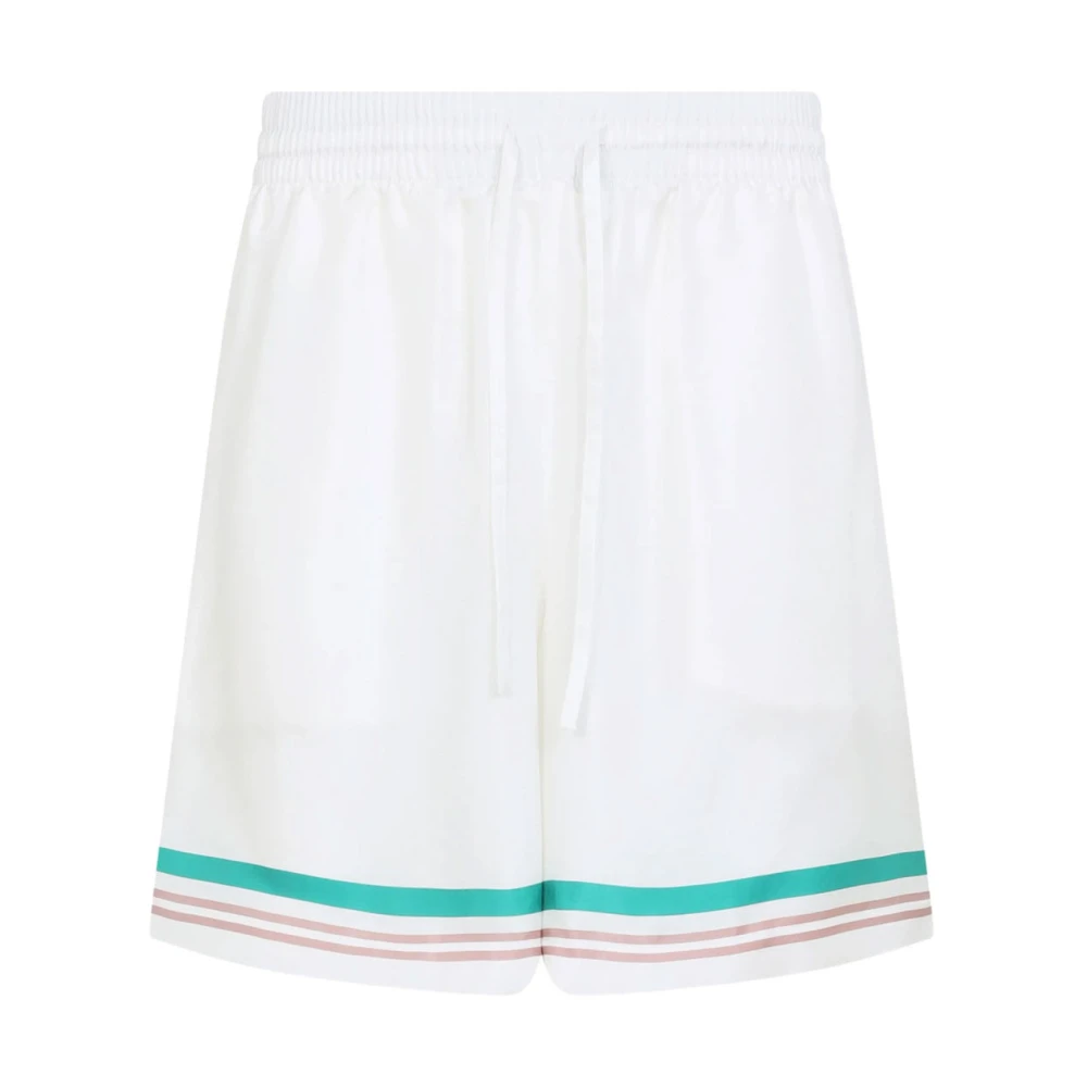 Casablanca Men's White Casa Way Silk Shorts