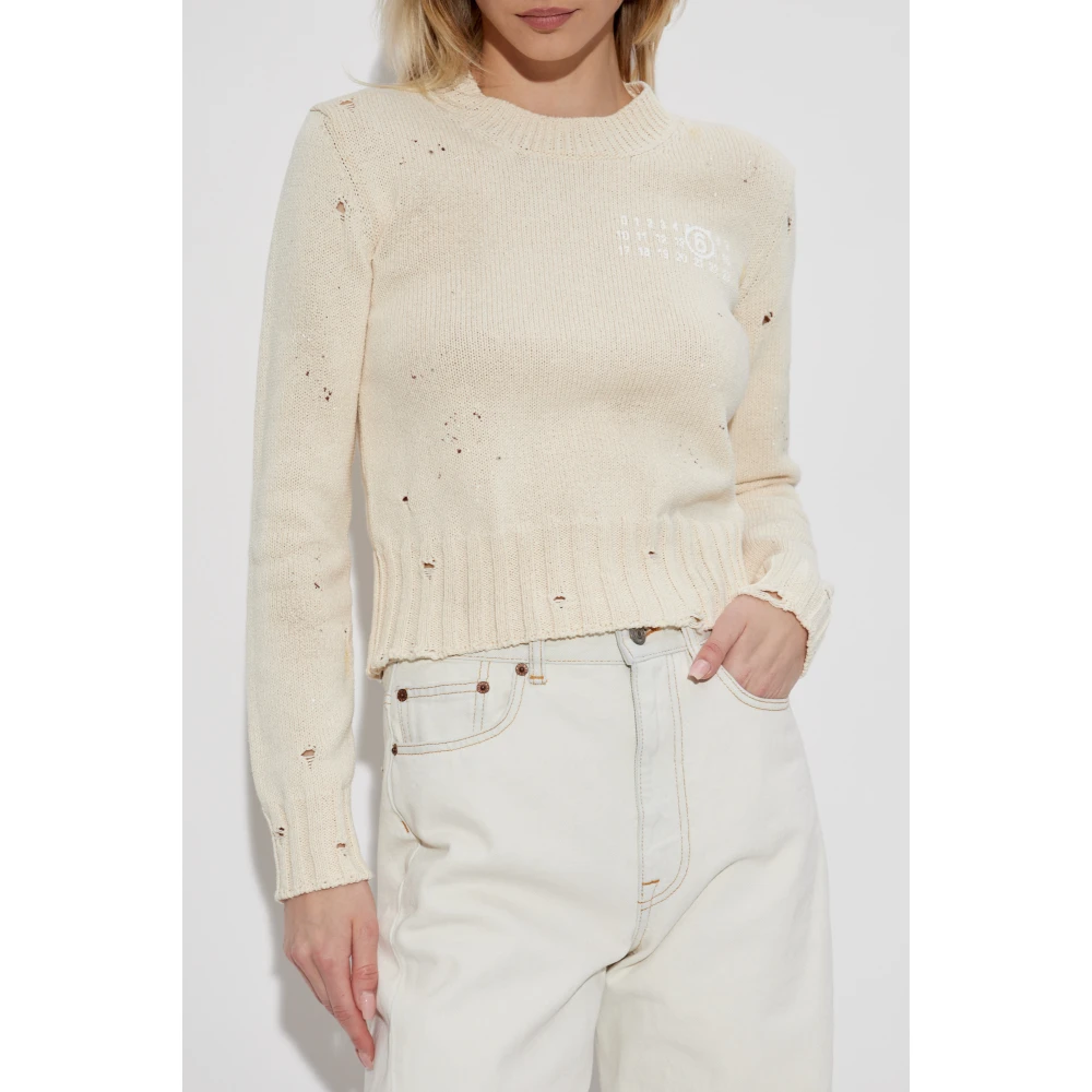 MM6 Maison Margiela Trui met vintage-effect Beige Dames