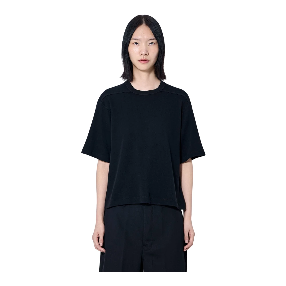 Rick Owens Black T-Shirts, Female, L, Cropped Brad T-Shirt