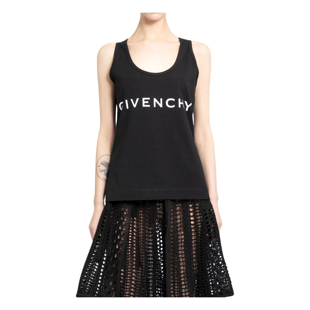 Givenchy Zwarte Slim Archetype Tank Top Black Dames