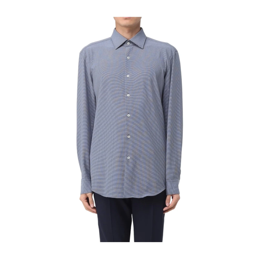 Boss Stijlvol shirt van stretchmateriaal Blue Heren