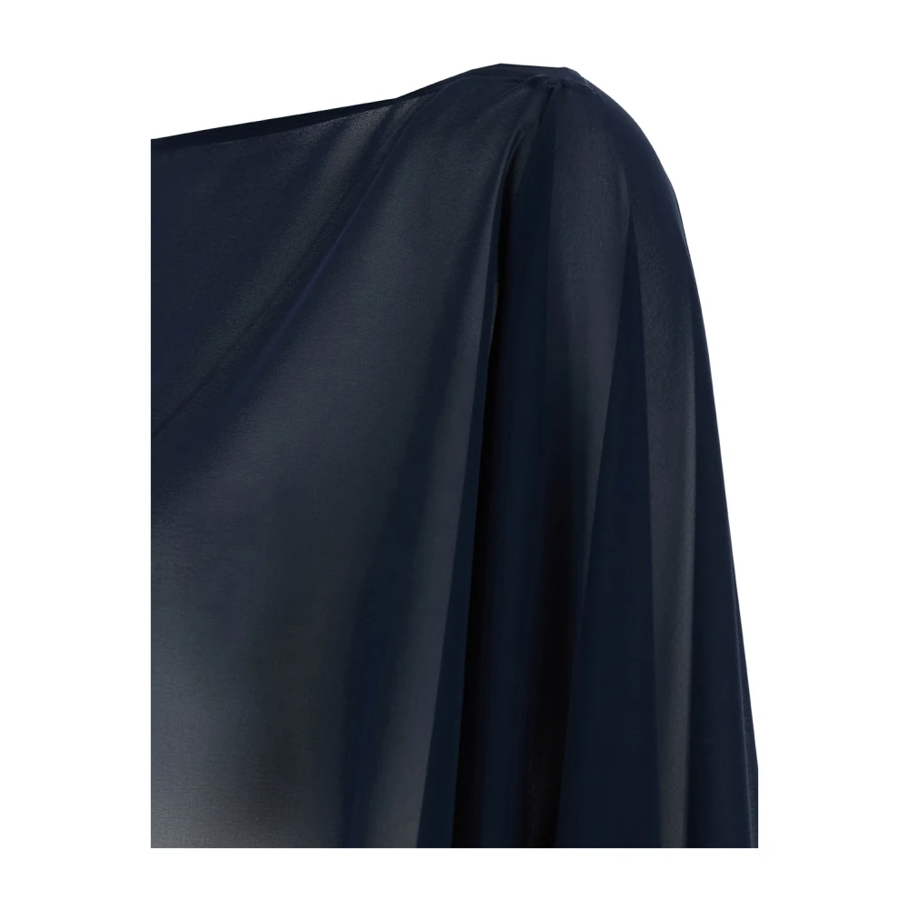 Plain Units Blauwe Doorzichtige Boothals Stola Blue Dames