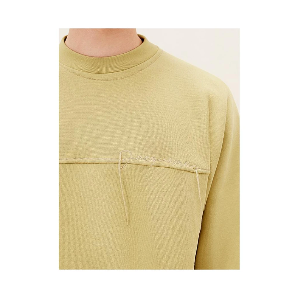 Jacquemus Oversized Sweatshirt met Contrastborduursel Beige Heren