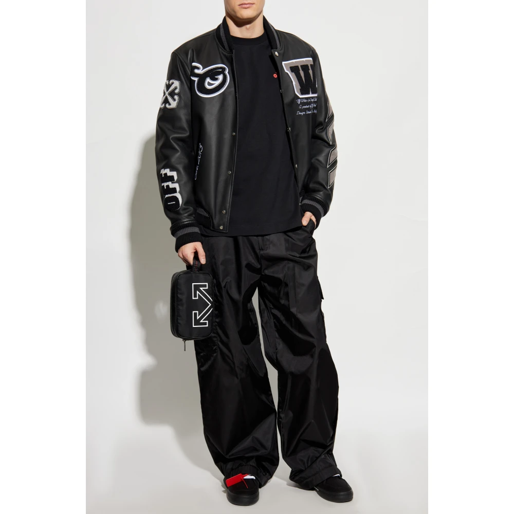 Off White T-shirt met logo Black Heren