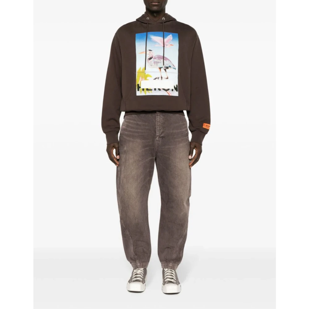 Heron Preston Gecensureerde Logo Hoodie Bruin Paarse Sweatshirt Brown Heren