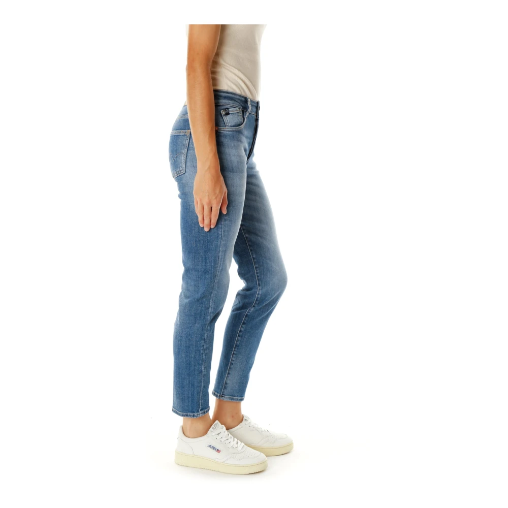 Le Temps Des Cerises Slim Fit Mid Waist Jeans met Moustache Effect Blue Heren