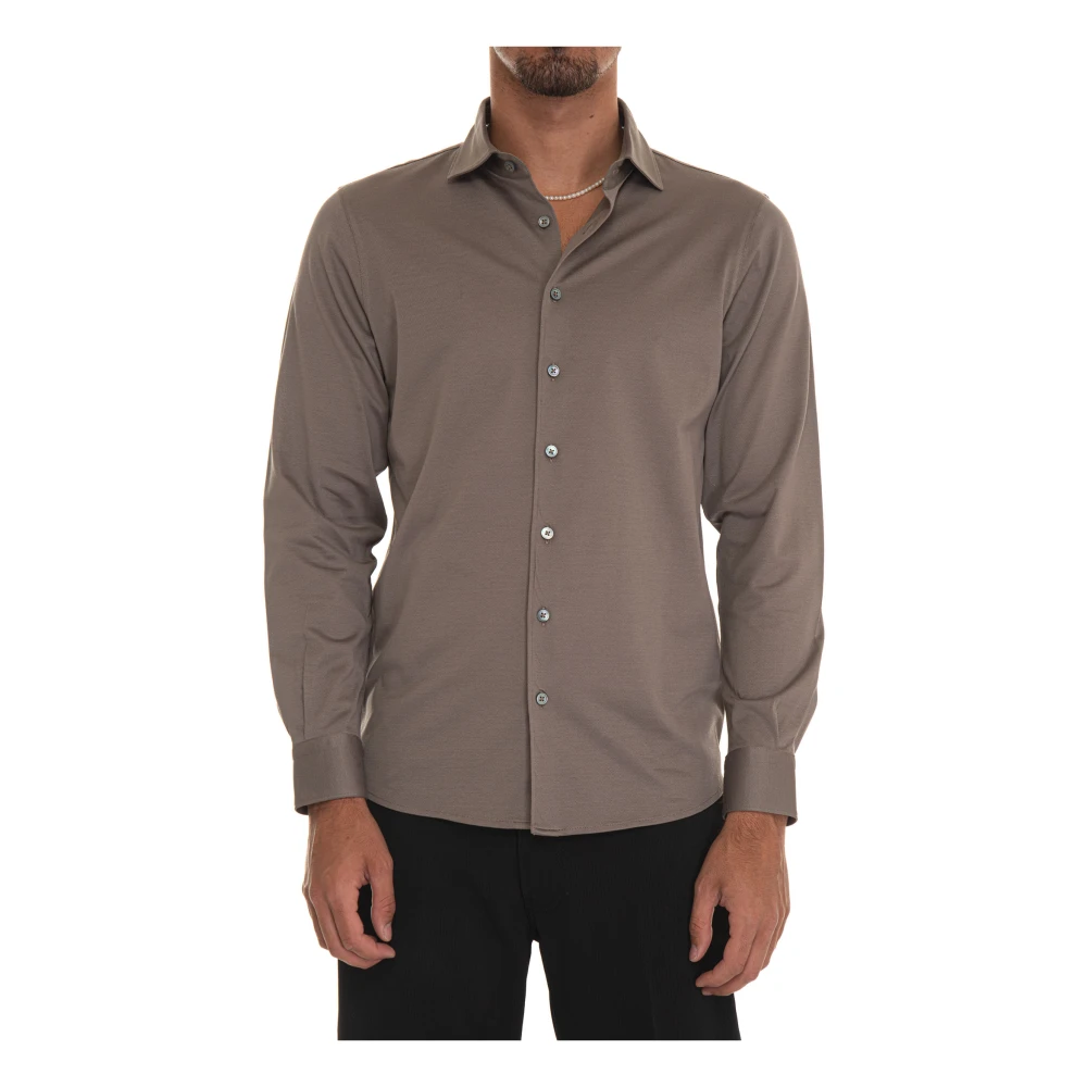 Gran Sasso Elegant Classic Shirt Brown Heren