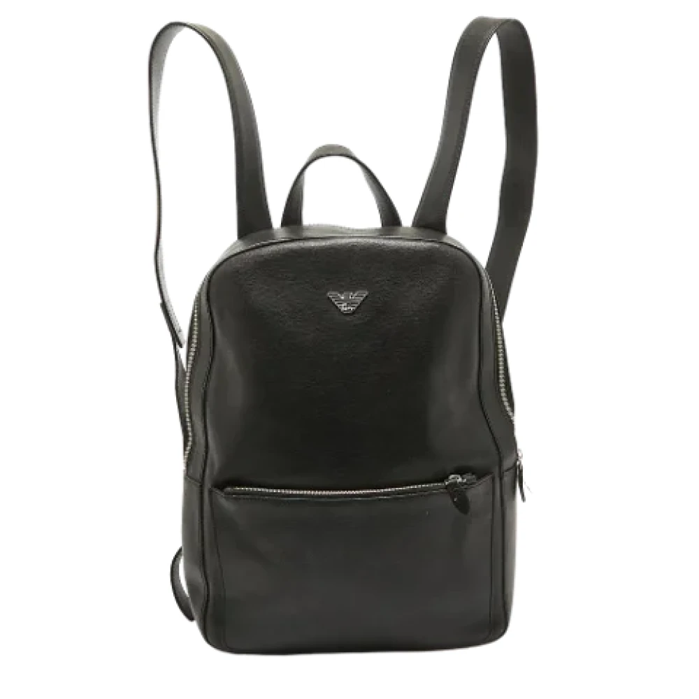 Armani Pre-owned Leather backpacks Black Dames