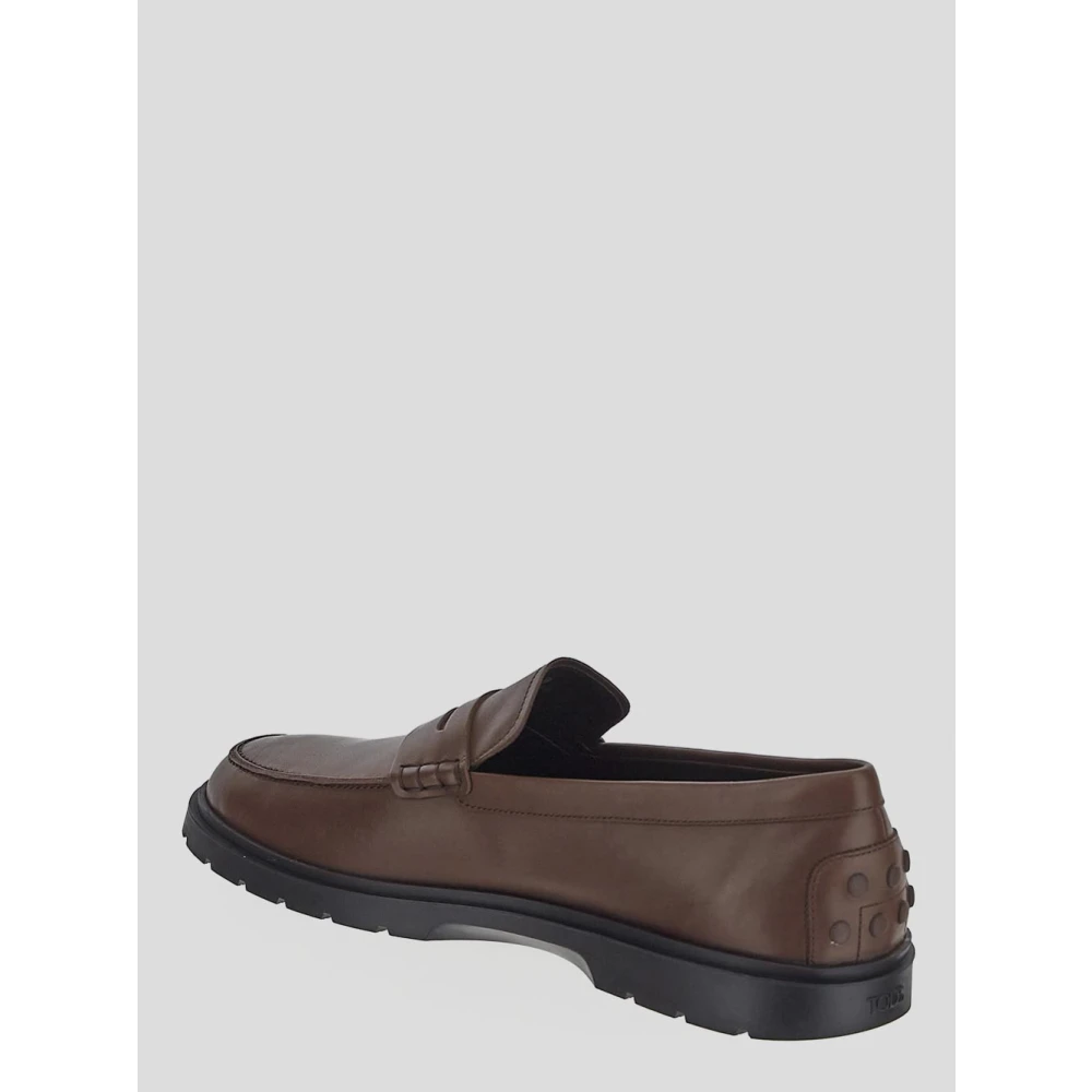 TOD'S Leren Loafer Schoen Brown Heren