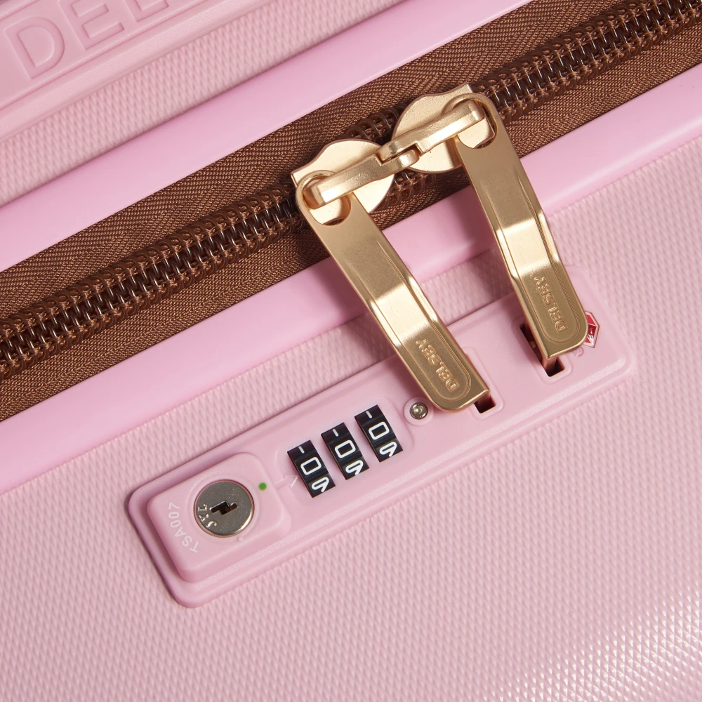 Delsey Stijlvolle Grote Koffer in Roze Pink Unisex