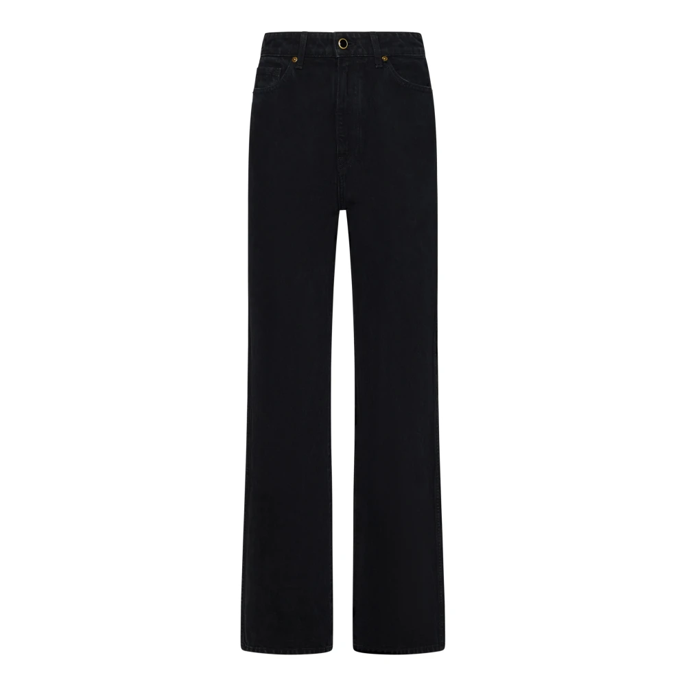 Khaite Zwarte high-waisted stovepipe jeans Black Dames