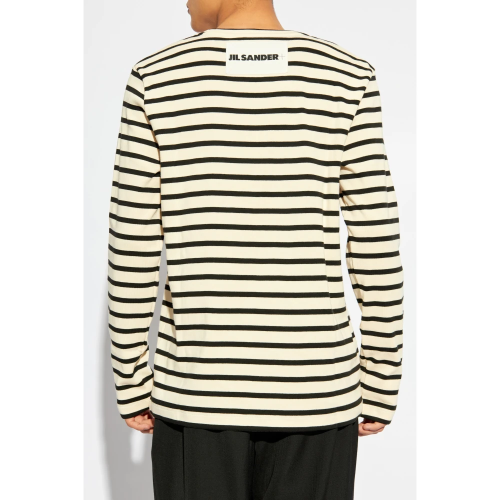 Jil Sander T-shirt met gestreept patroon Beige Heren