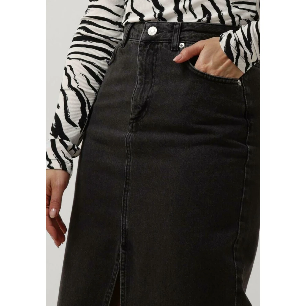Notre-v Dames Rokken Denim Maxi Skirt Gray Dames