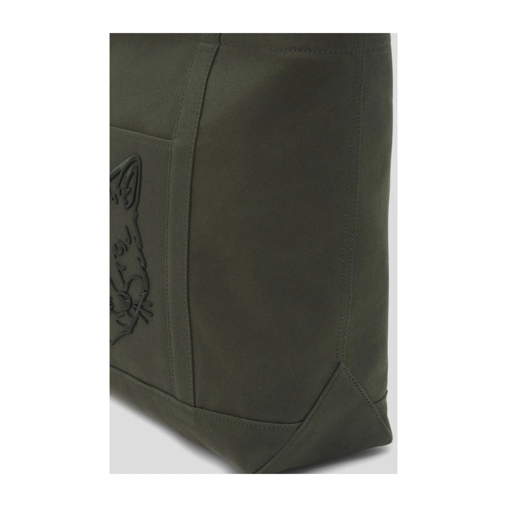Maison Kitsuné Katoenen Winkelmand Green Dames