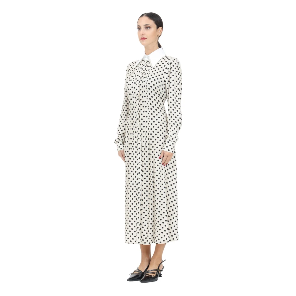 Mar De Margaritas Polka Dot Midi Jurk Gaia Le Bois White Dames