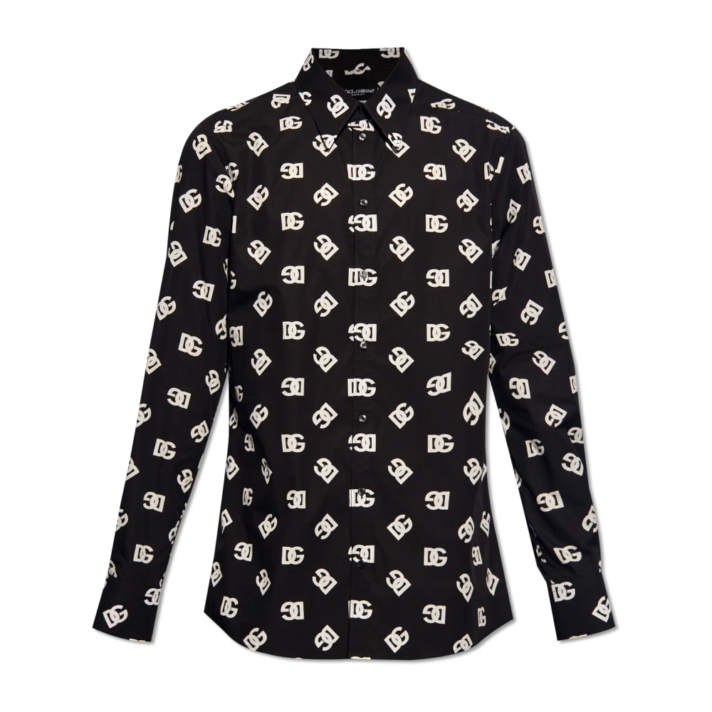 Dolce & Gabbana Overhemd met monogram Black Heren