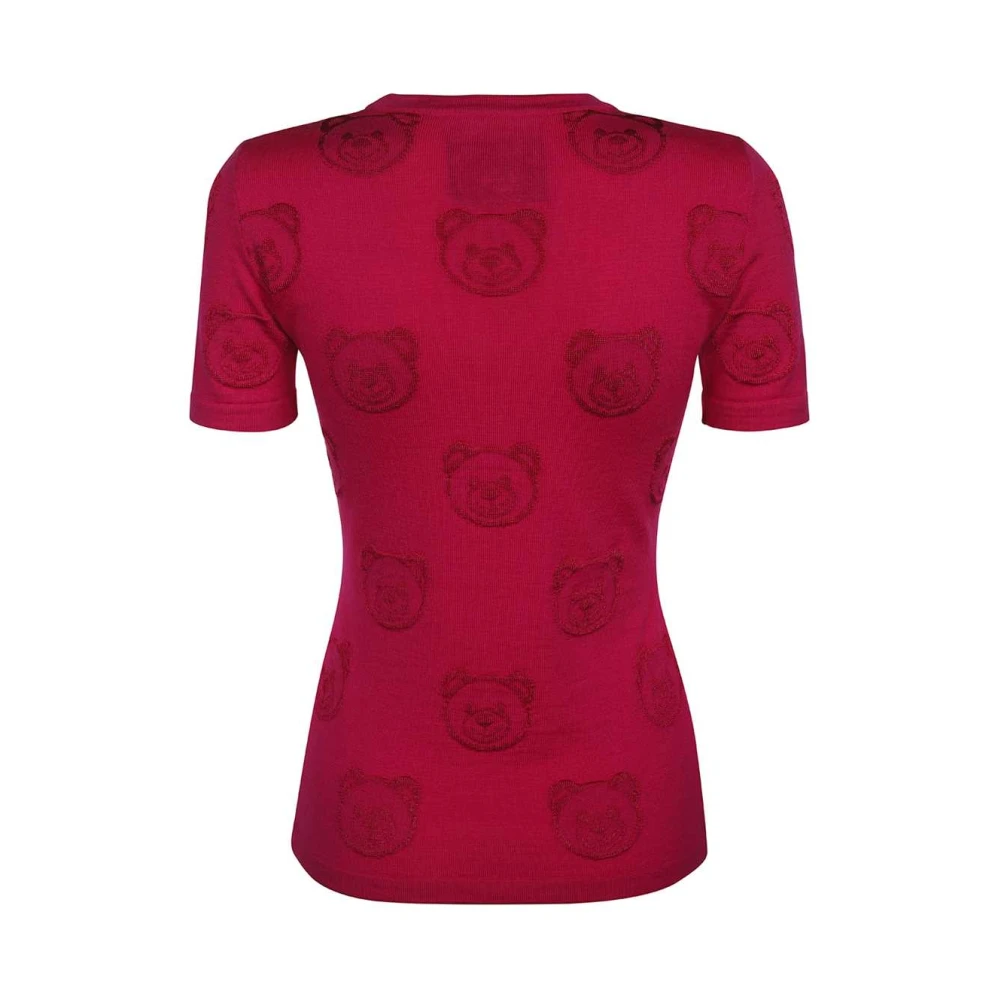 Moschino Geribbelde Virgin Wol Trui Red Dames