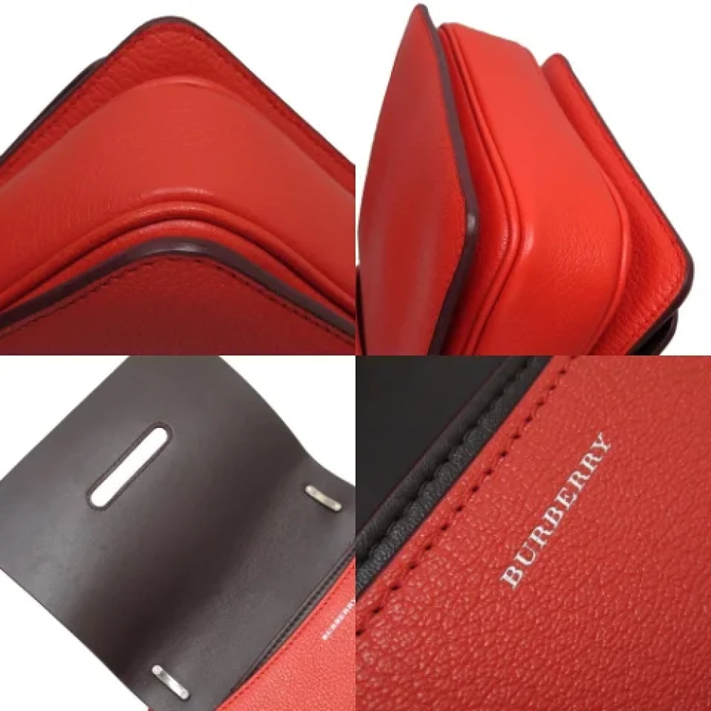 Burberry Vintage Pre-owned Leather shoulder-bags Red Dames