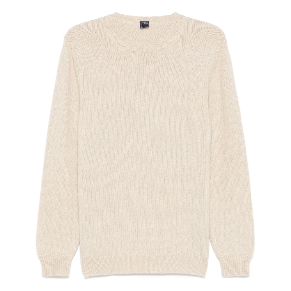 Fedeli Luxe Cashmere Crew-Neck Gebreide kleding Beige Heren