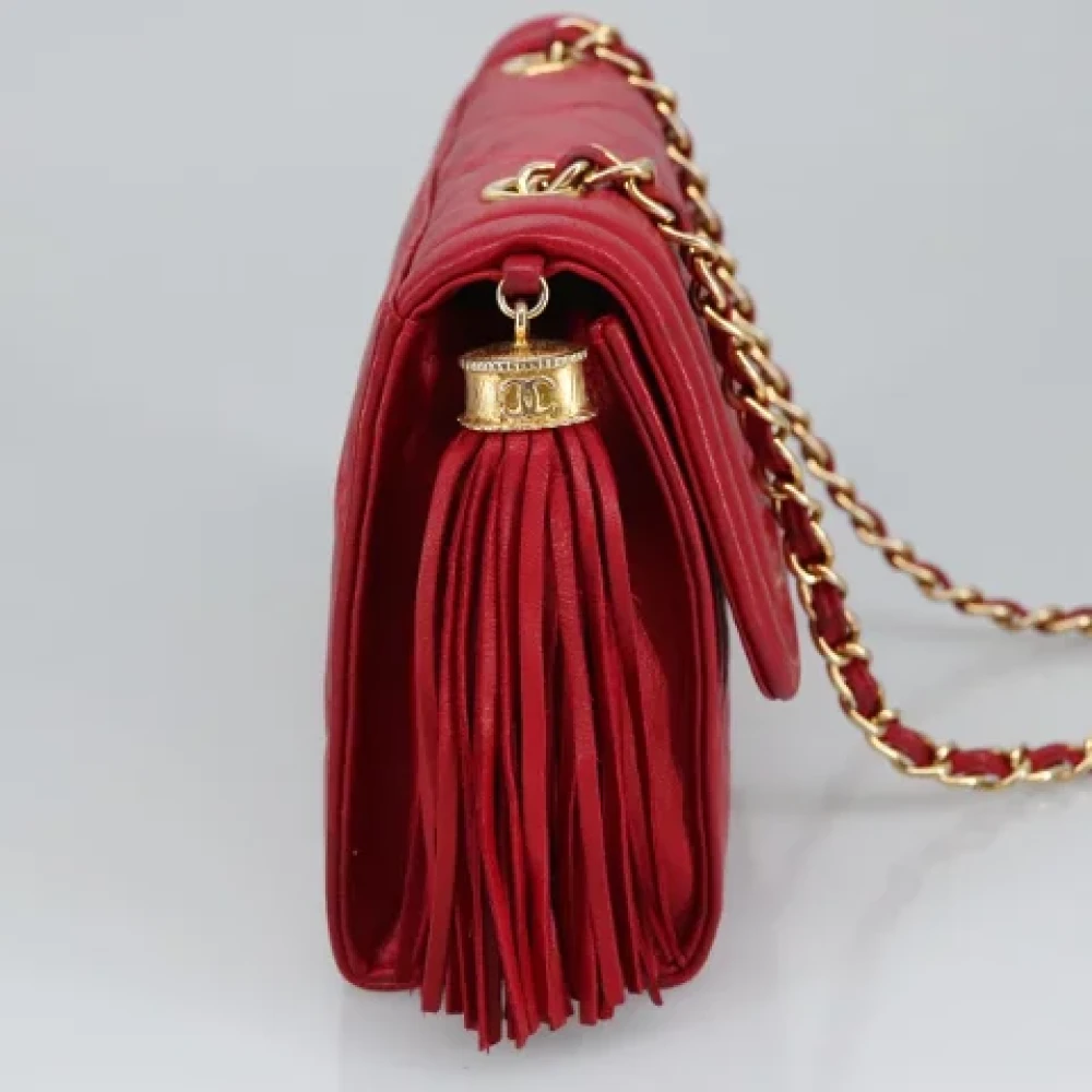 Chanel Vintage Pre-owned Leather chanel-bags Red Dames