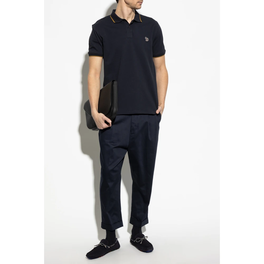 PS By Paul Smith Polo met patch Blue Heren