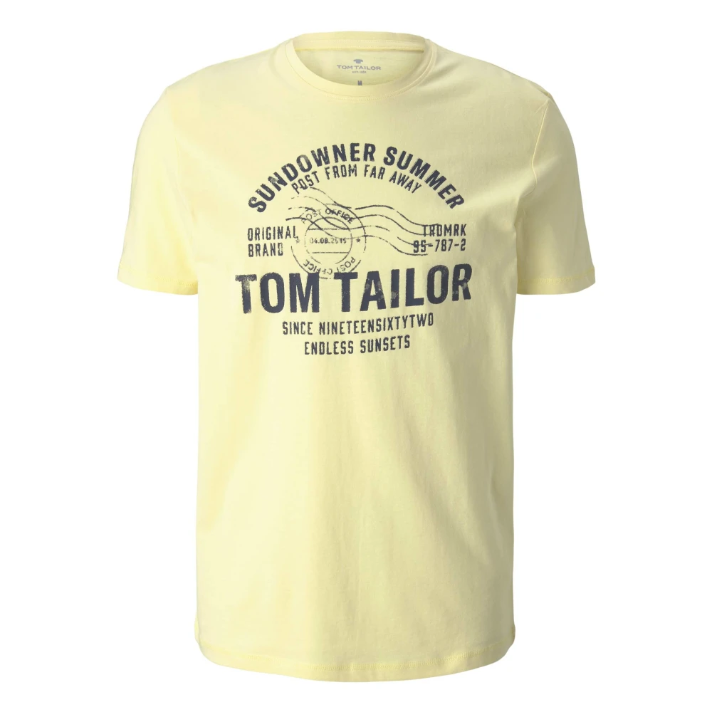 Tom Tailor Klassiek Ronde Hals T-Shirt Yellow Heren