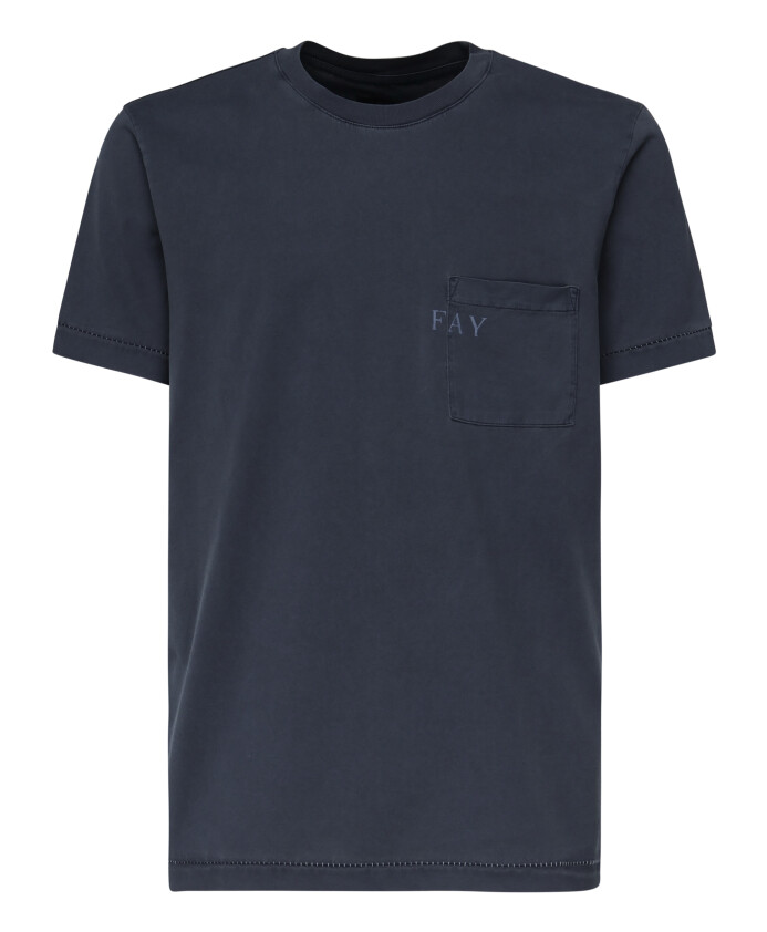 t-shirt-bleu-a-poche-a-manches-courtes