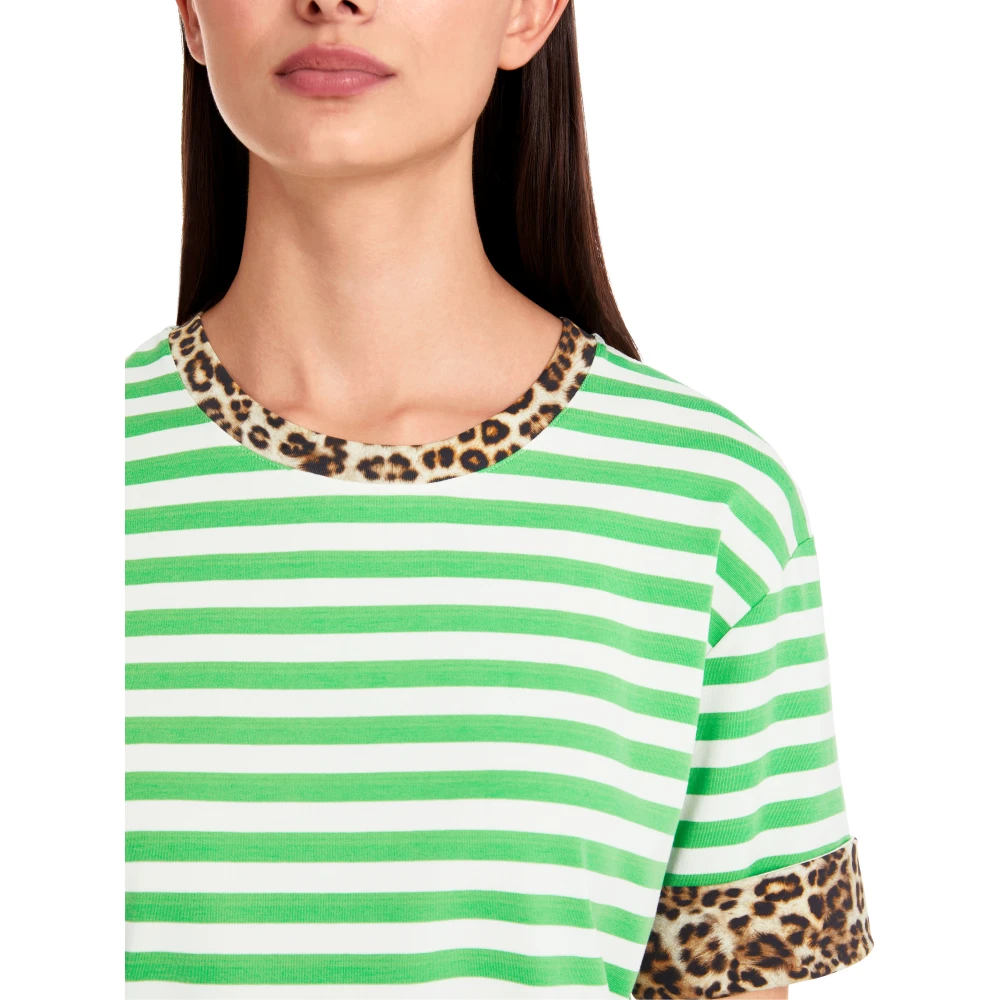 Marc Cain Gestreept T-shirt met 3 4-mouw Green Dames