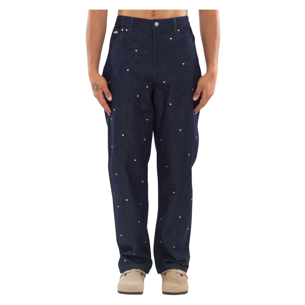 Arte Antwerp Navy Heart Rivets Jeans Blue Heren
