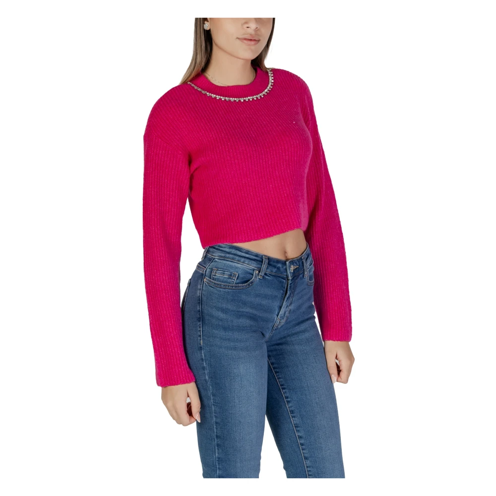 Only Fuchsia Trui Lange Mouw Pink Dames