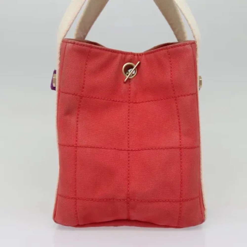 Chanel Vintage Pre-owned Canvas handbags Red Dames