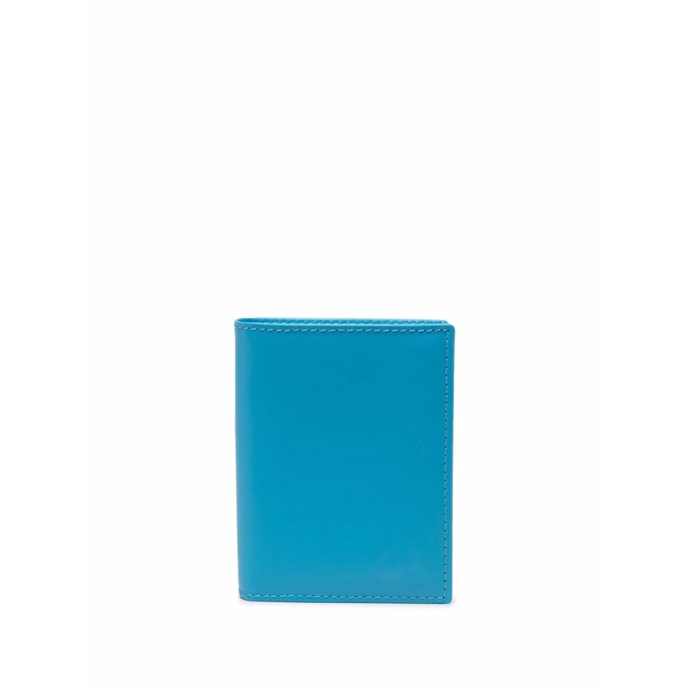 Comme des Garçons Blauwe Leren Bi-Fold Portemonnee Blue Heren