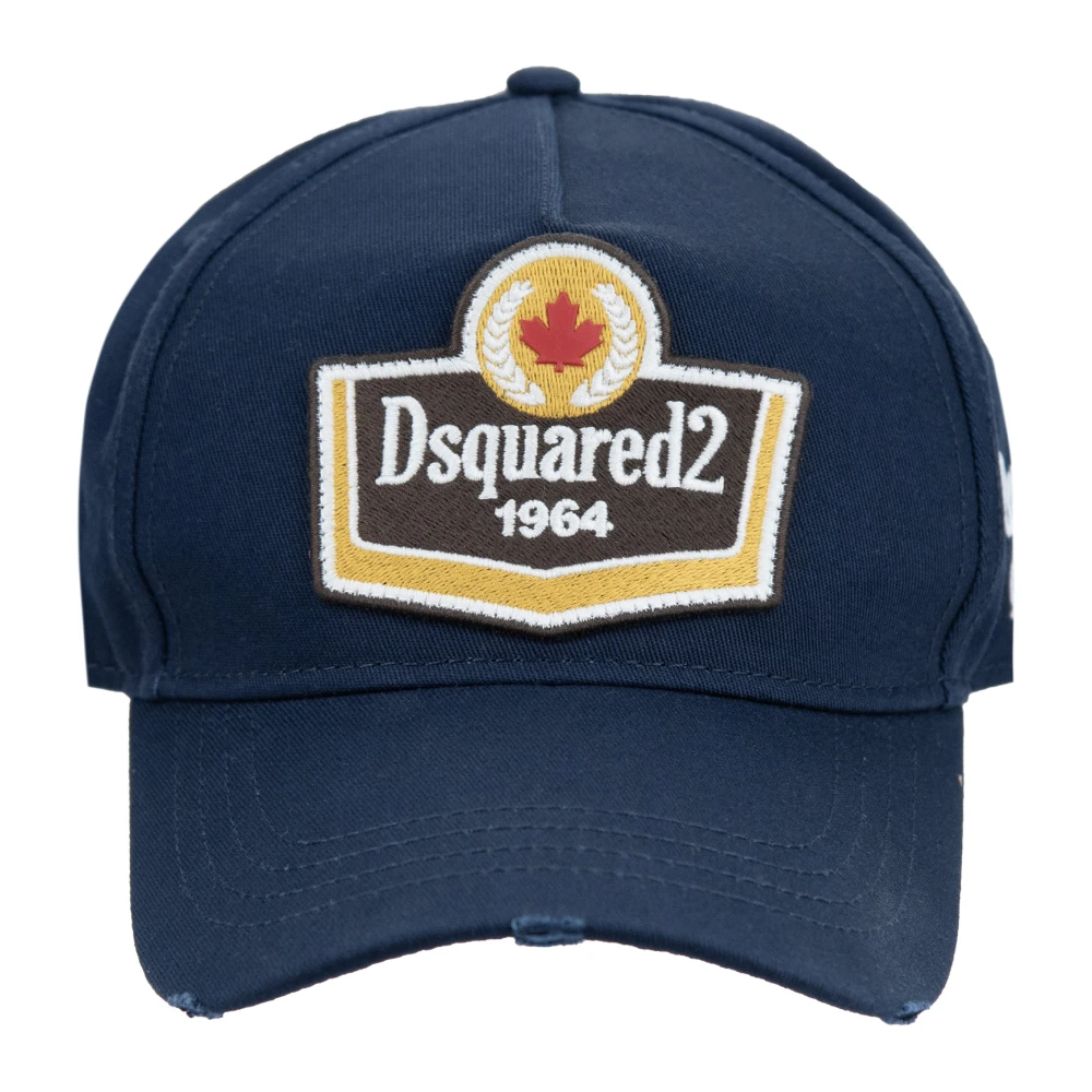Dsquared2 Geborduurde Badge Baseball Cap Blue Unisex
