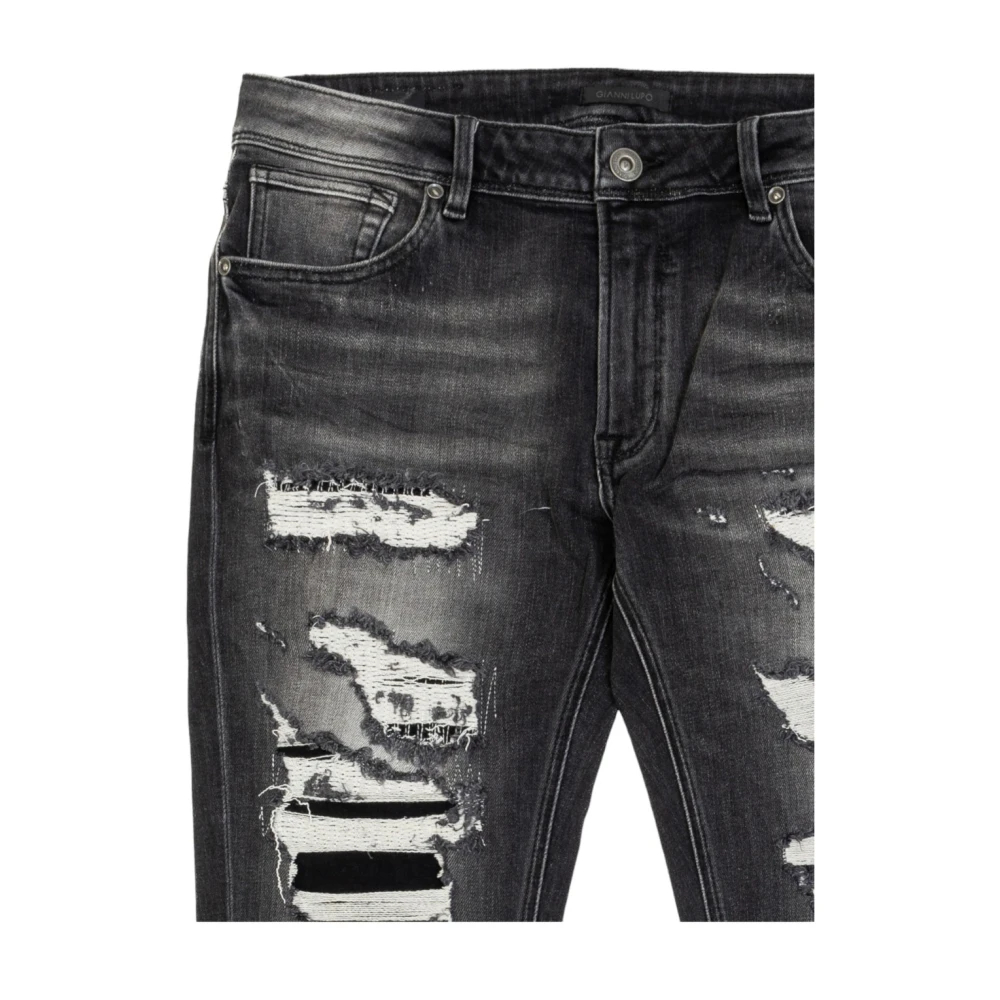 Gianni Lupo Zwarte Jeans voor Mannen Black Heren