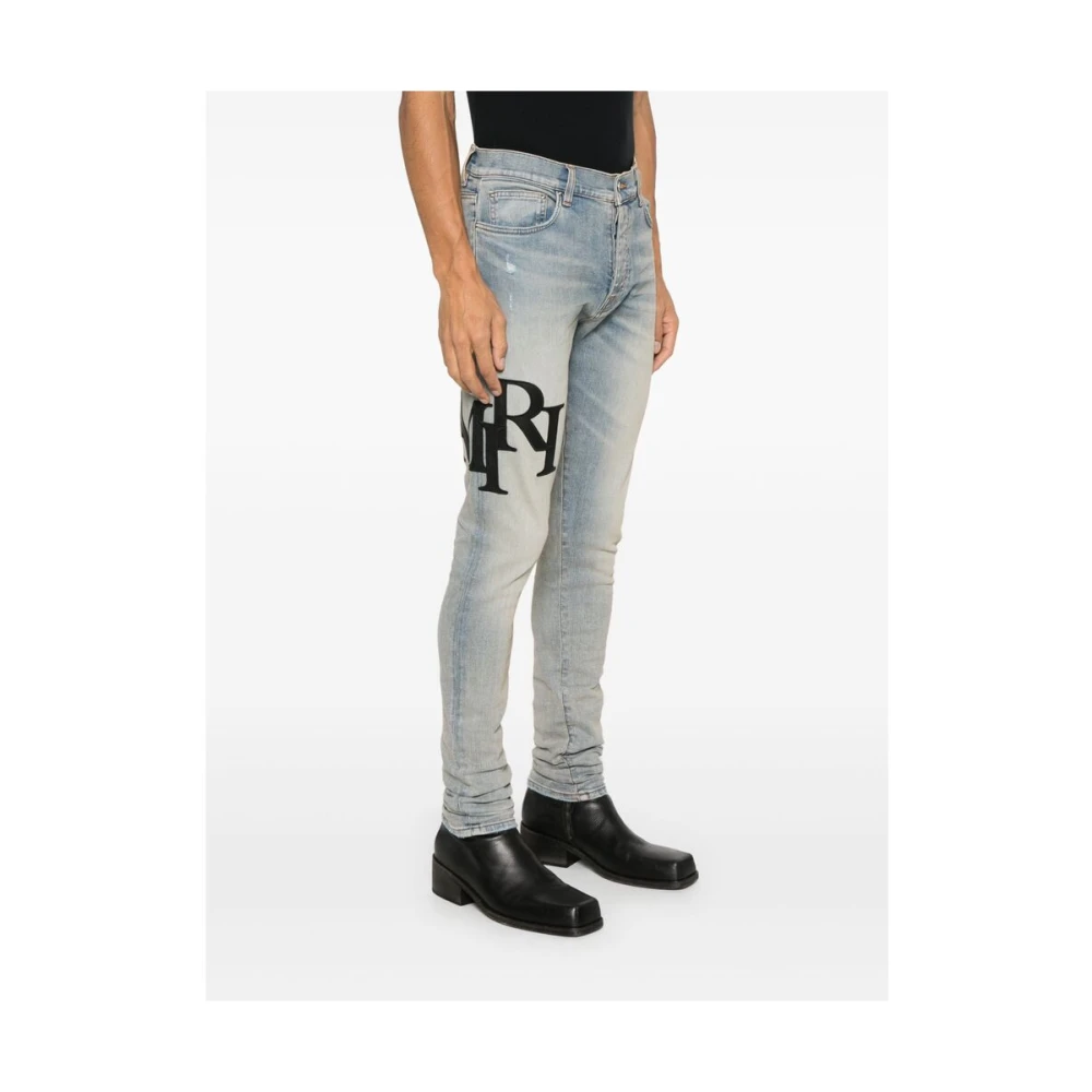 Amiri Lichtblauwe Klassieke Knoopsluiting Jeans Blue Heren